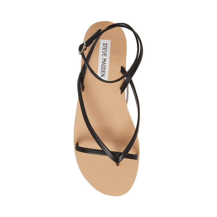 Sandalias Planas Steve Madden Amuse Mujer Negras | ES JA683S